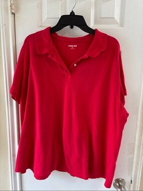 Lands' End short sleeve Red Polo Shirt. EUC